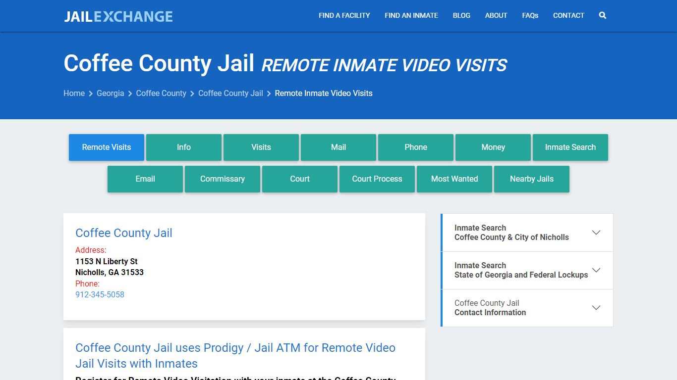 Video Visitation - Coffee County Jail, GA - Jail Exchange